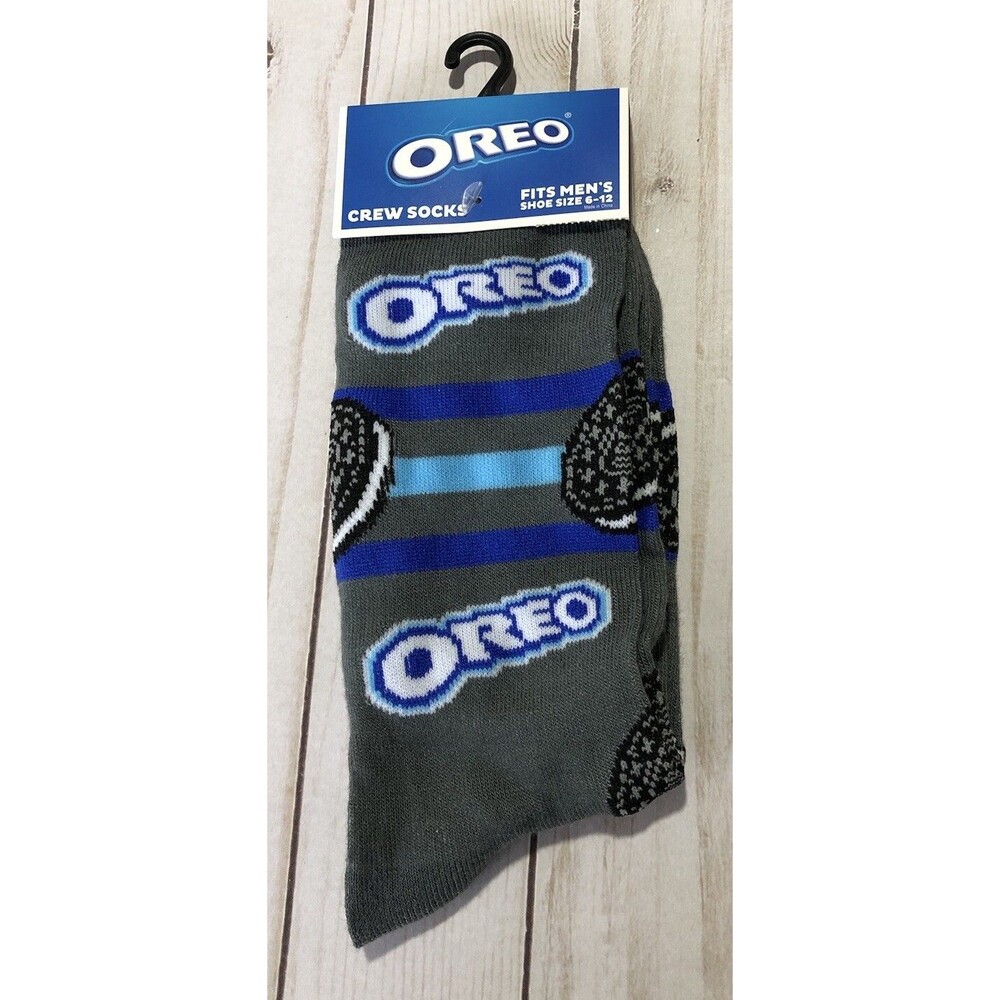 Oreo Cookies Novelty Funky Print Crew Socks Sz 6-12 Adult Pair Odd Sox Gift NEW